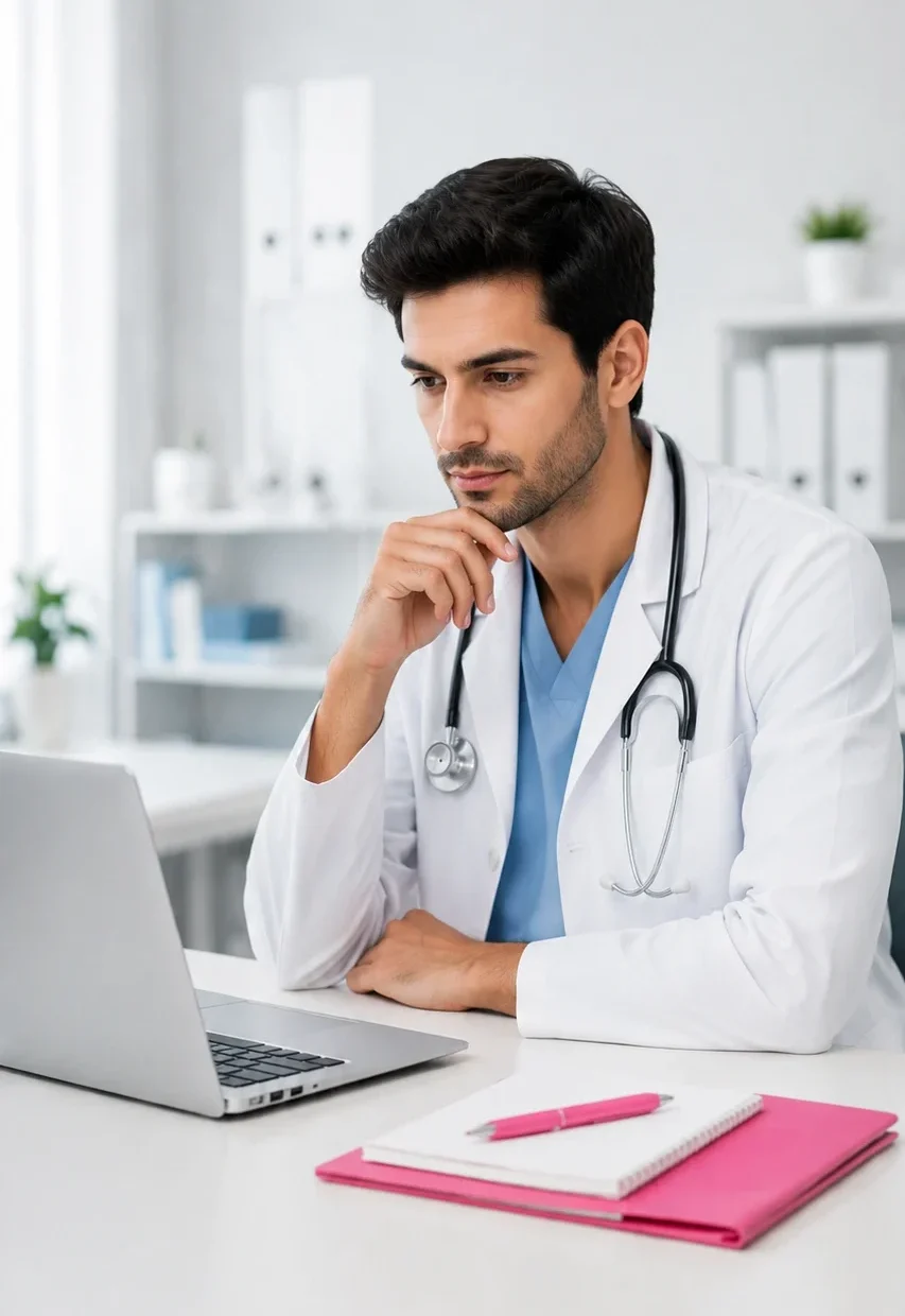 Healthcare professional providing virtual medical assistant and medical billing support services