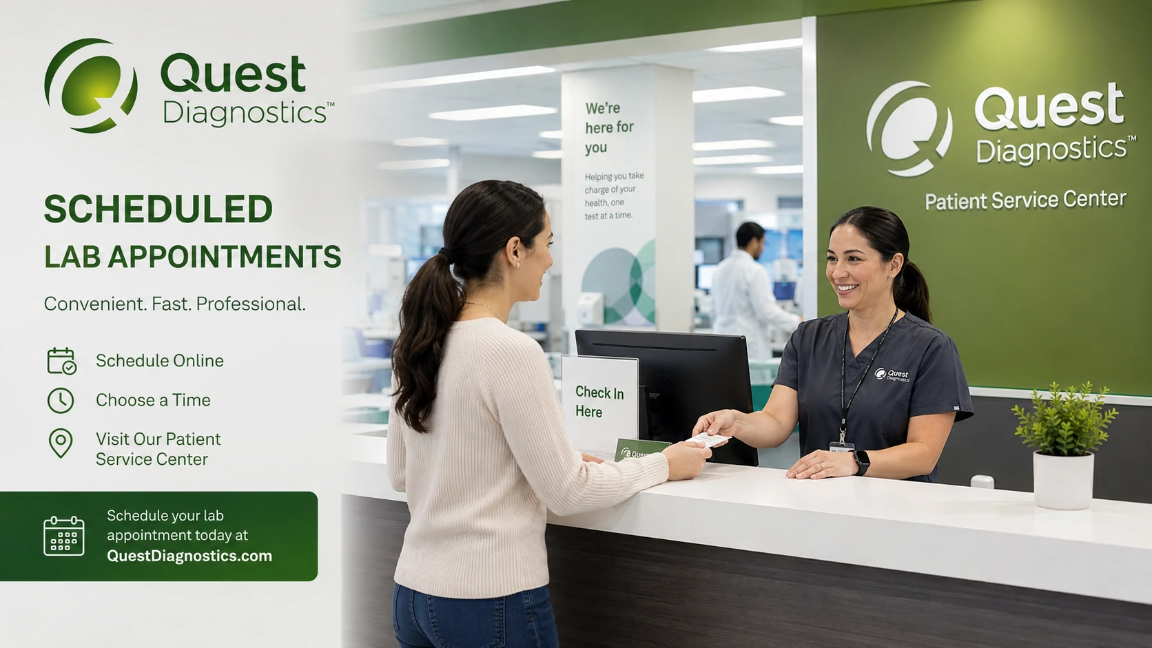 Quest Diagnostics appointment at a USA laboratory