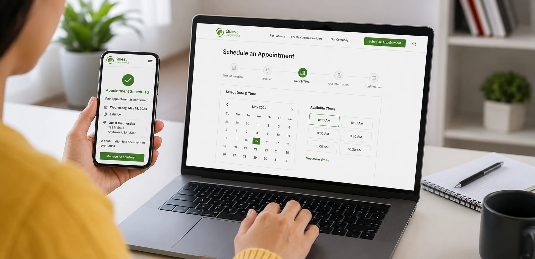 schedule Quest Diagnostics appointment online